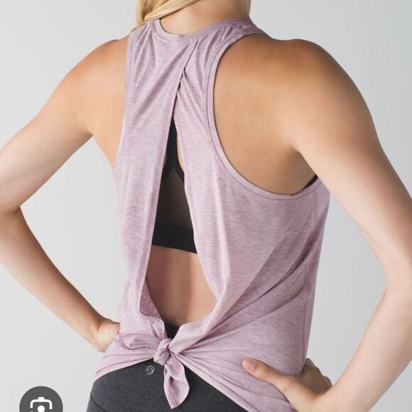Lululemon purple all tied up open back tank size M - Picture 2 of 11